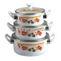 3pcs enamel casserole sets with bakelite handle